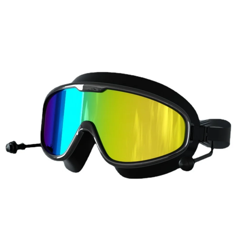 Swimming Goggles Big Frame Swimming Goggles Big Frame HD Wide View Anti-Fog UV Protection Swimming Goggles for Adults No Leaking 2