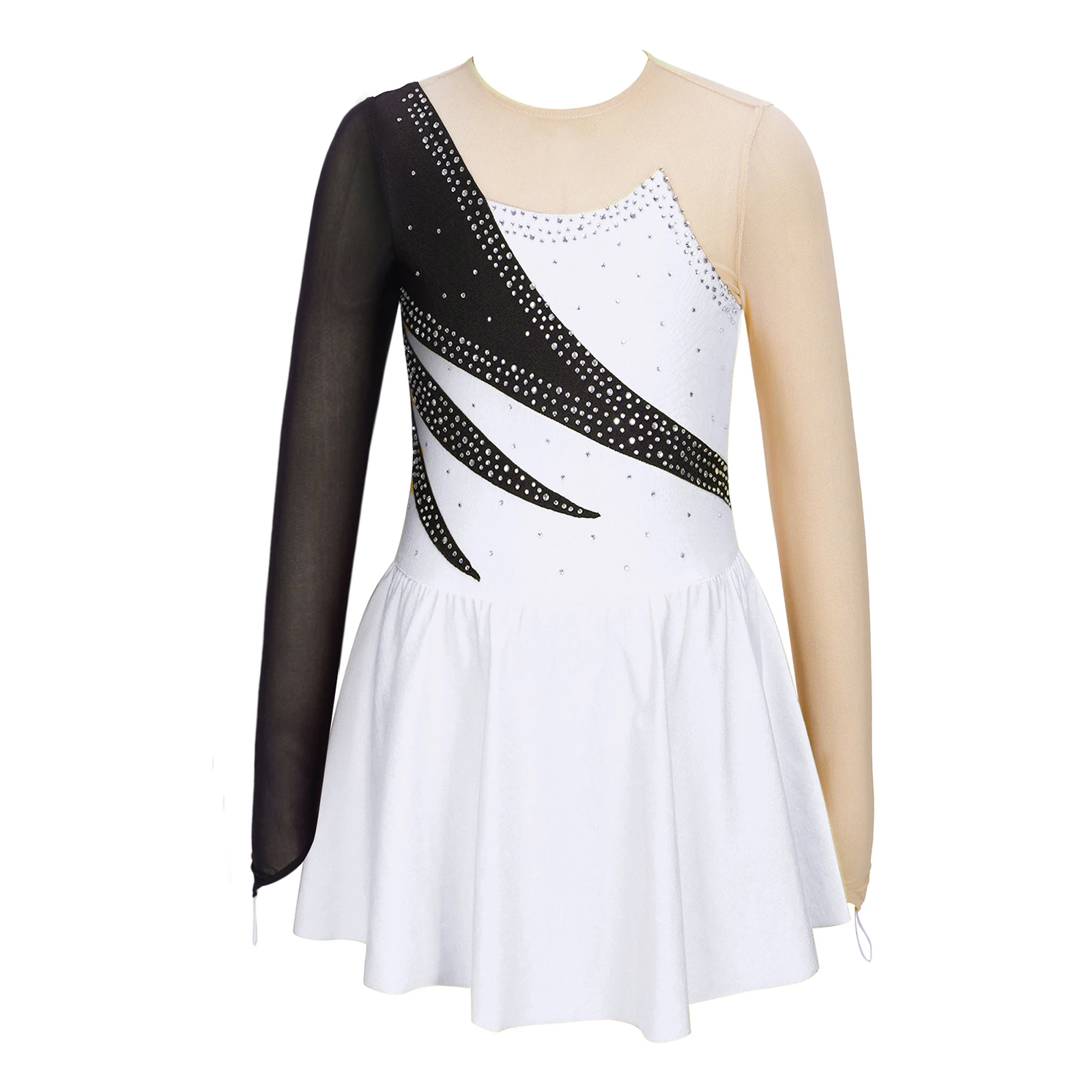 thumbnail image 1 of Niños Niñas patinaje artístico Ballet tutú vestido de baile de salón escote redondo brillante Rhinestone gimnasia Ballet leotardos disfraz, 1 of 5