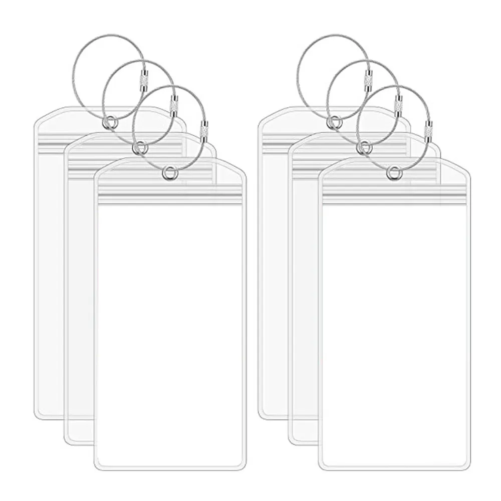 Transparente PVC Tag Da Bagagem para Homens e Mulheres, Bagagem Name Tag, Mala À Prova D' Água, Endereço Titular Etiqueta, Acessórios de Viagem portáteis