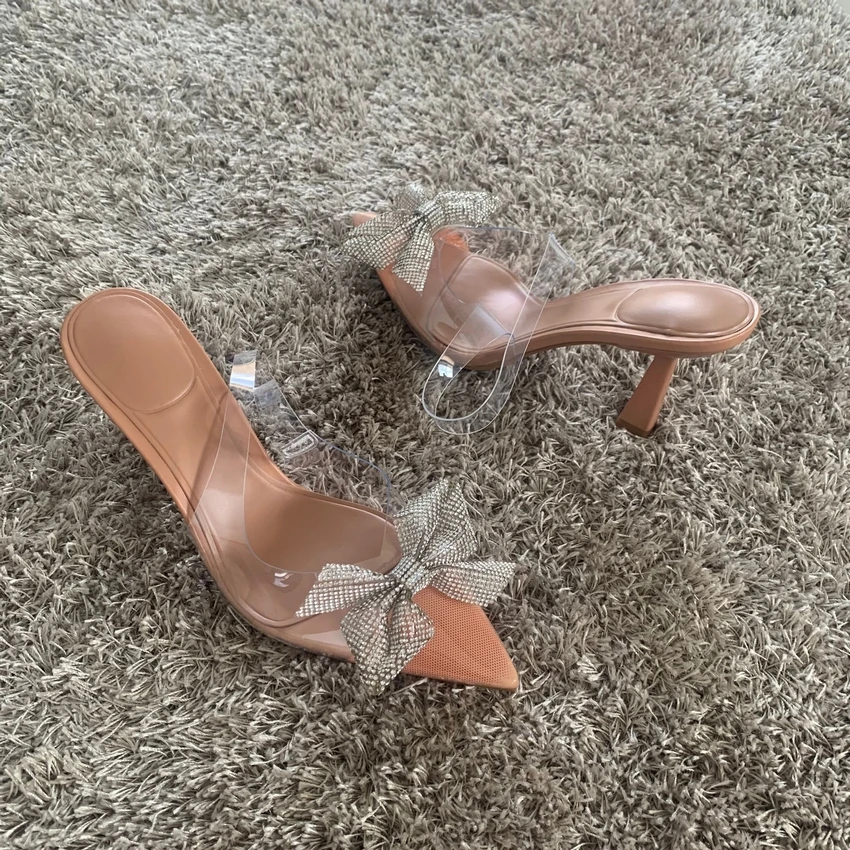 Women Summer Bow Rhinestone Slingback Pumps Fashion Lady - Main Image