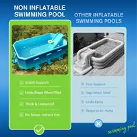 Piscine pliable, piscine non gonflable pour enfants, adultes et animaux domestiques, grande piscine portable pour enfants avec support métallique robuste 4
