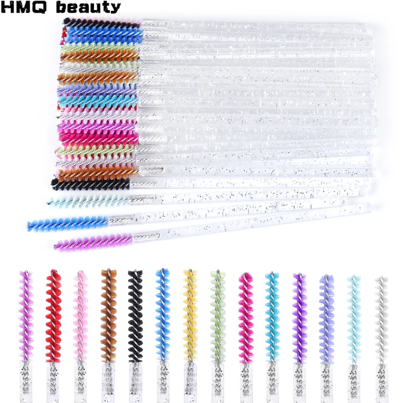 

200Pcs Makeup Eyelash Brushes Disposable Crystal Eyebrow Brush Mascara Wand Applicator Spoolers Lashes Extension Tools Cosmetic