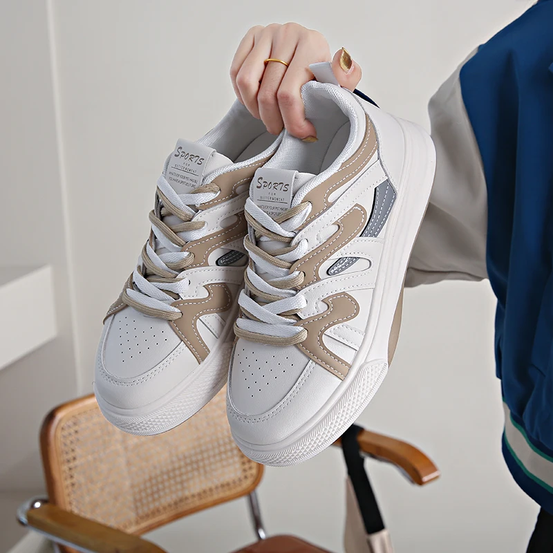 New Spring and Autumn 5 Women's Sports Leisure Tennis Shoes Flat Bottom Casual Vulcanized Canvas Lace Up Outdoor Walking Shoes