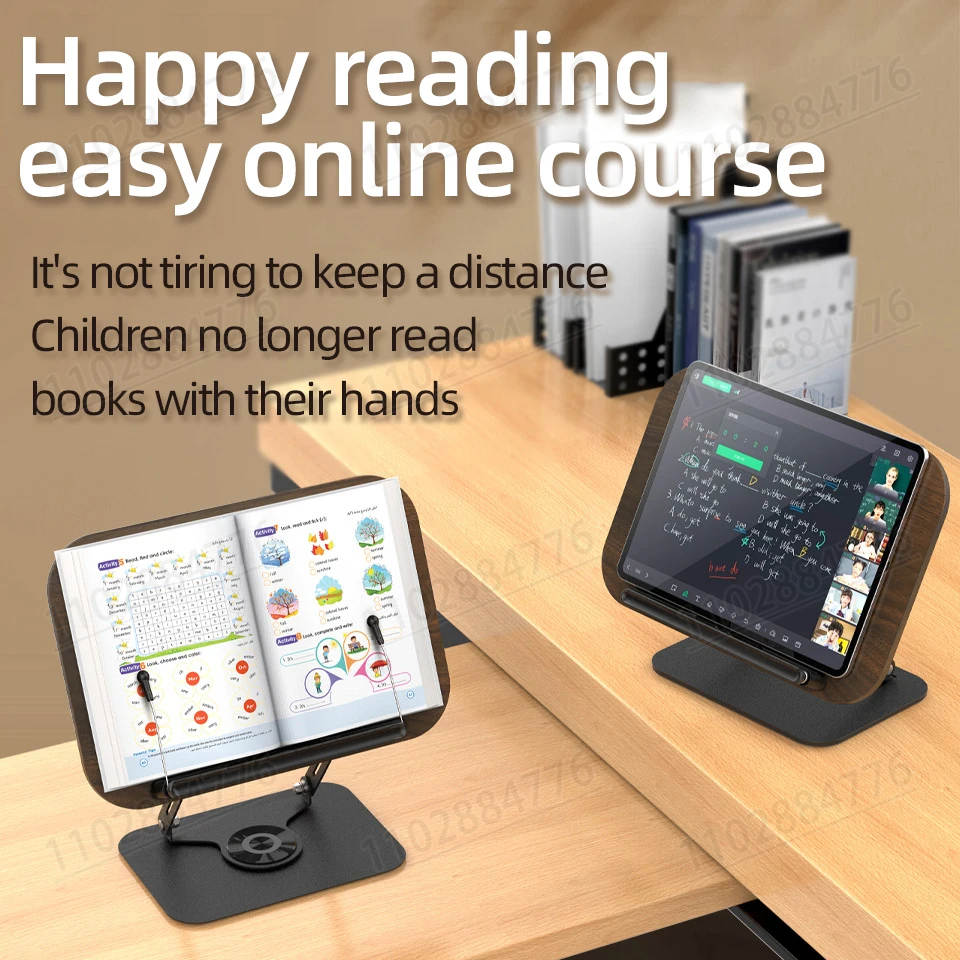Reading Stand Solid Wood 360 &deg; Rotation Children Students Reading Learning Tools Log Colour Multifunctional Ipad Stand desktop book stand