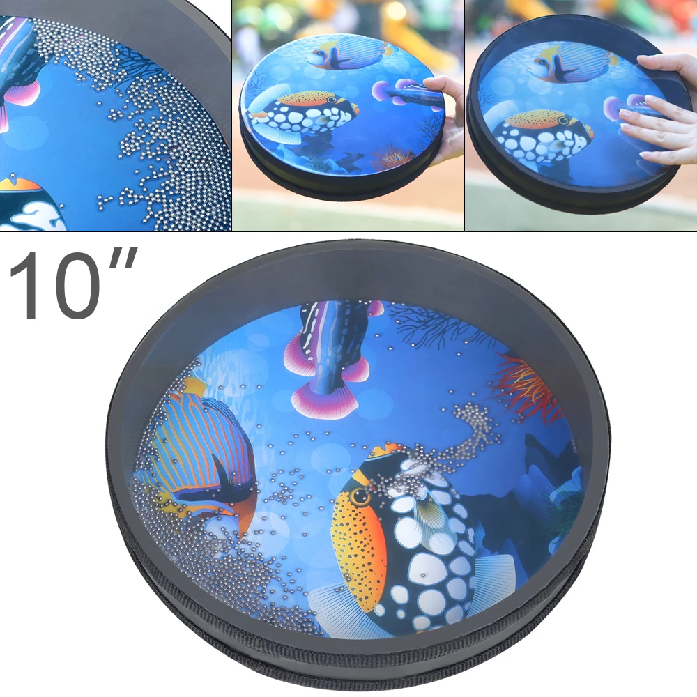 10 Inch Sea Drums Waves Sound Ocean Hand Drum Musical Educational for Children