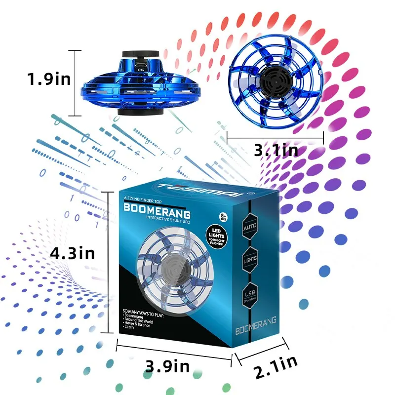 Spinner Peão Voador Led Drone Ufo Brinquedo Boomerang Fidget em Promoção na  Americanas