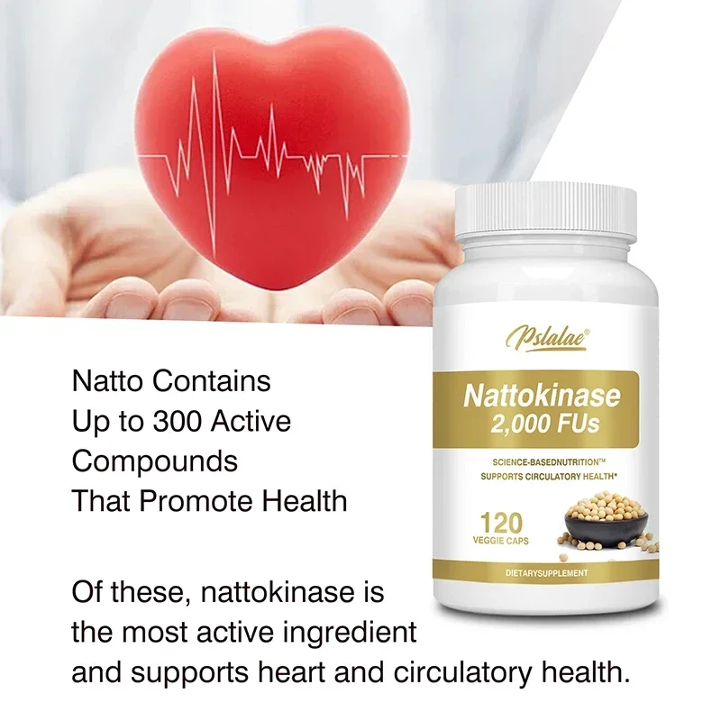 Nattokinase Supplement Supports Heart Health & Circulatory & Normal Blood Flow Non-GMO Gluten Free