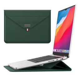 Premium Laptop Sleeve with Integrated Mouse Pad - Stylish Envelope Bag - 15 - 15.4 inch (Dark Green)