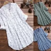 Plus Size 5XL Vintage Floral Print Long Shirts Womens Tops And Blouses Autumn Women Long Sleeve Button Up Shirt Tunic Tops Blusa 5