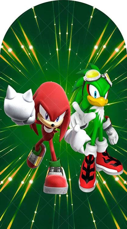 thumbnail image 1 of Fondo de fiesta de cumpleaños de niño con arco de Sonic, héroe de carrera, velocidad, erizo, pancarta de arco de poliéster, accesorios de fotografía, 1 of 5