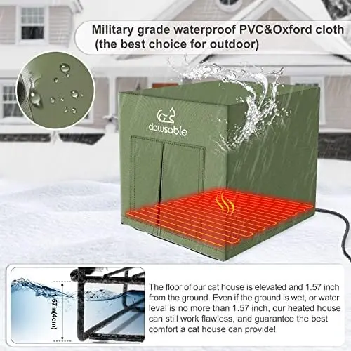 Heated Cat House for Outdoor Cats in Winter, Anti-Soaking Insulated Cat  House, Elevated u0026 Weatherproof, Warm Cat Shelter wit - AliExpress