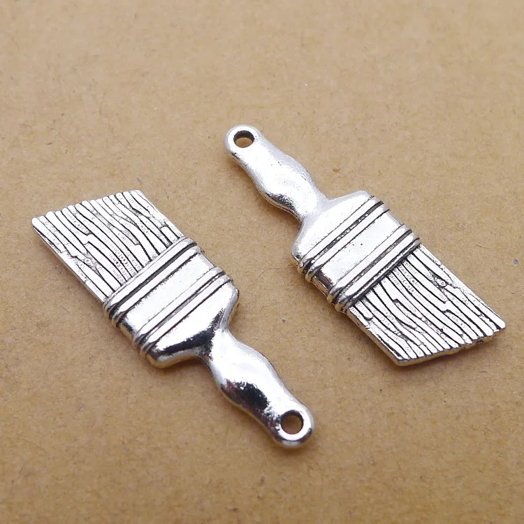 

10pcs/lot 10*27mm Antique Silver Metal Alloy Tool Brush Charm Pendant For DIY Handmade Jewelry Making Accessorie