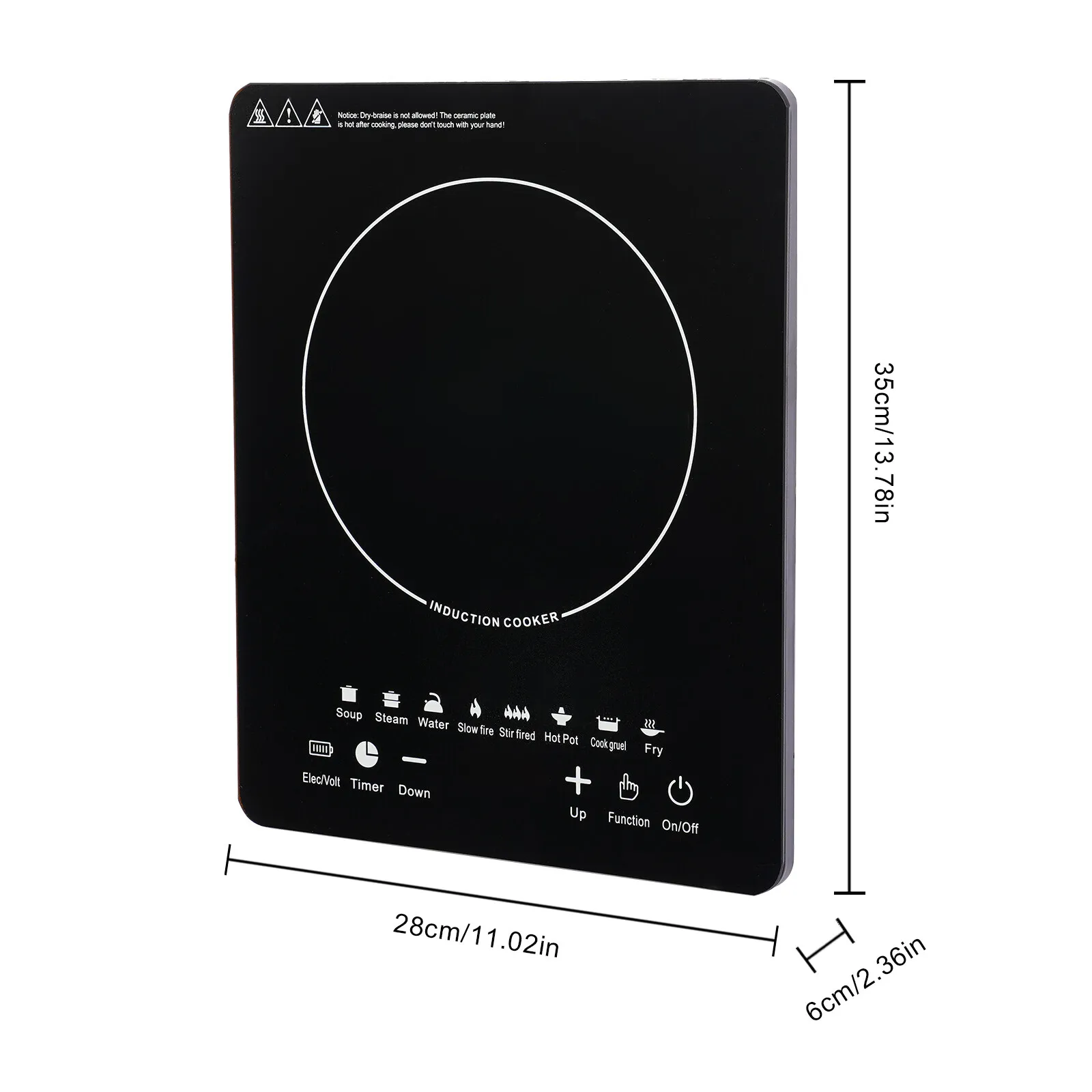 750W Portable Induction Cooktop 110V US Plug Countertop Induction Hot Plate with 8 Power Levels 180Min Timer LCD Screen 2