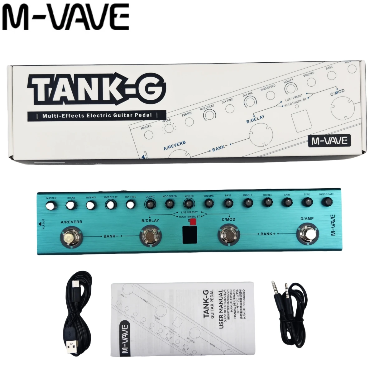 M-VAVE Tank-B/G/MINI Bass Multi-FX Pedal | 36 Presets w/9