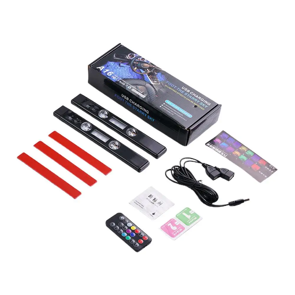 LED 자동차 분위기 조명 무선 제어 RGB 지붕 인테리어 파티 장식 스타 충전 LED USB 자동차 조명, 자동 Amb Z5O8