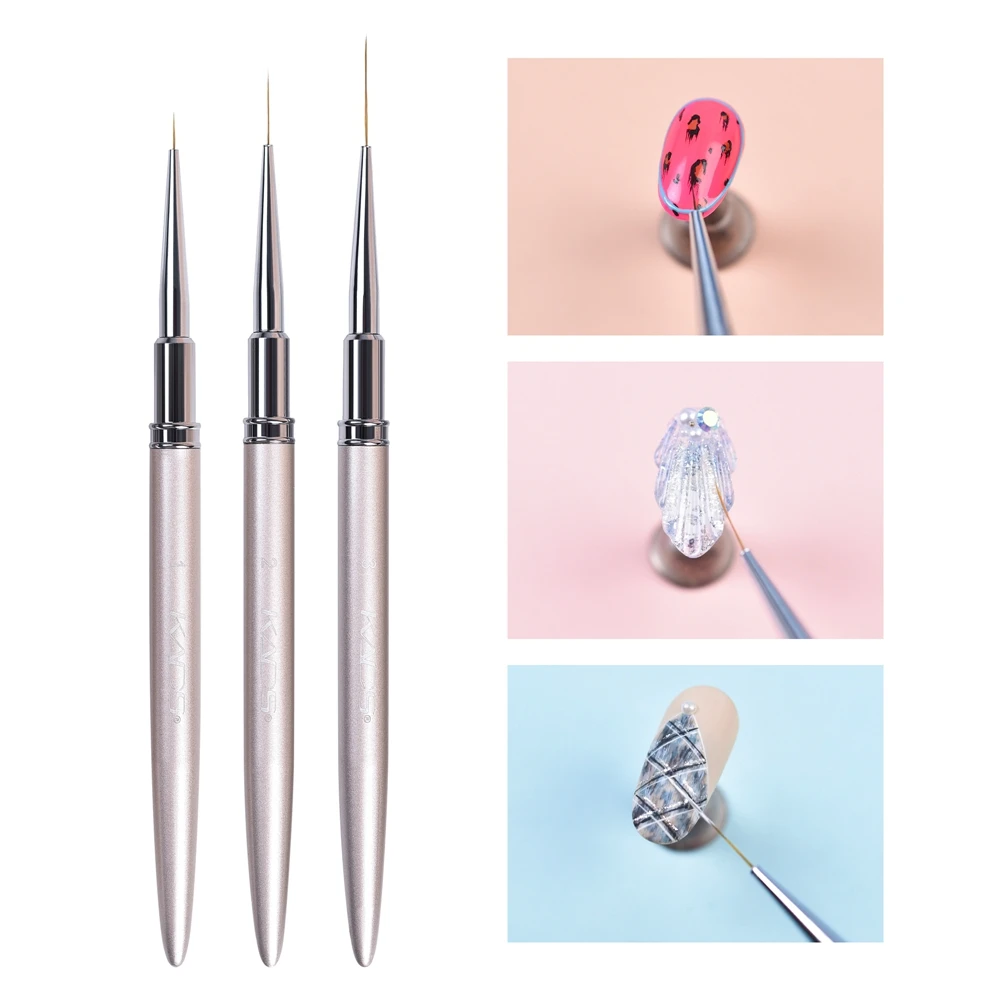 1Pc Kolinsky Acrylic French Stripe Nail Art Line Painting Pen  8mm 15mm 20mm Grid Liner Stripes Drawing Brush Manicure Art Tool 2