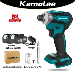 Kamolee 588Nm Cordless Electric Impact Brushless Wrench 5 Speed Screwdriver Power Tool 1/4