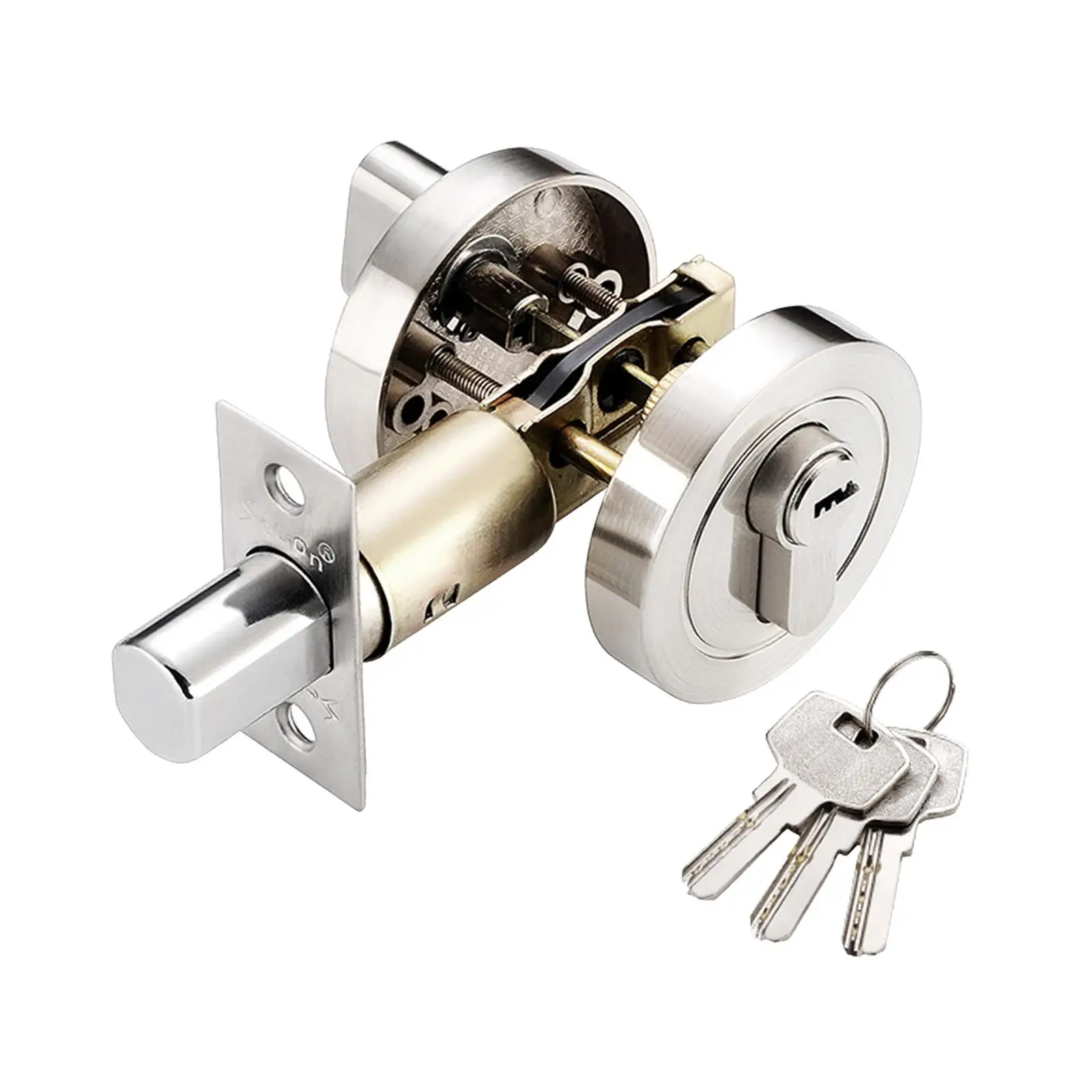 מנעול כניסה מפלדת אל-חלד עם מפתחות לבית ולמלונות