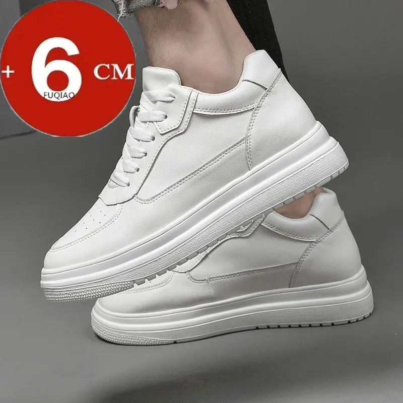 

Increase Lift Sneakers Man Elevator Shoes Height Increase Insole 8cm White Black Taller Shoes Men Leisure Fashion Sports
