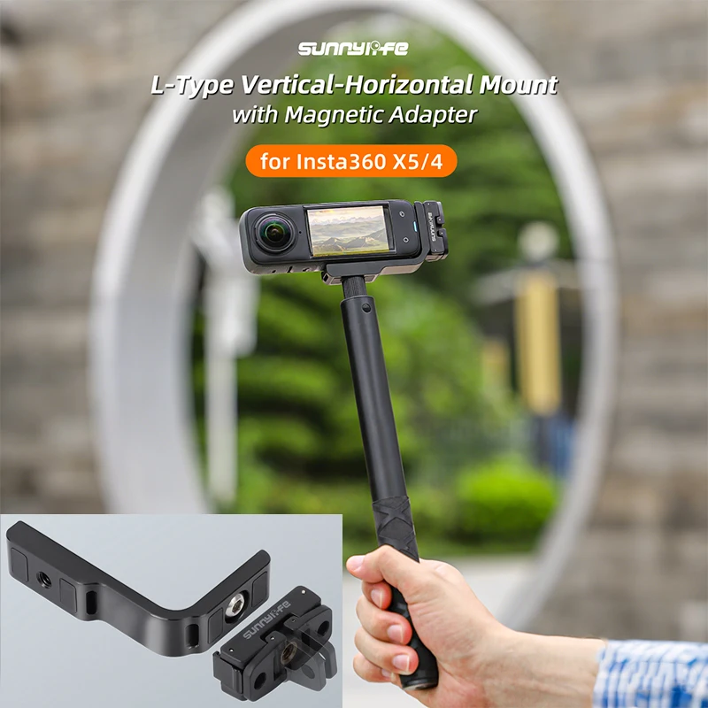 Supporto A Sgancio Rapido In Lega Di Alluminio Per Insta360 X5/X4/X3 – Staffa L Per Riprese Orizzontali E Verticali, Compatta E Robusta Staffa Per Insta360