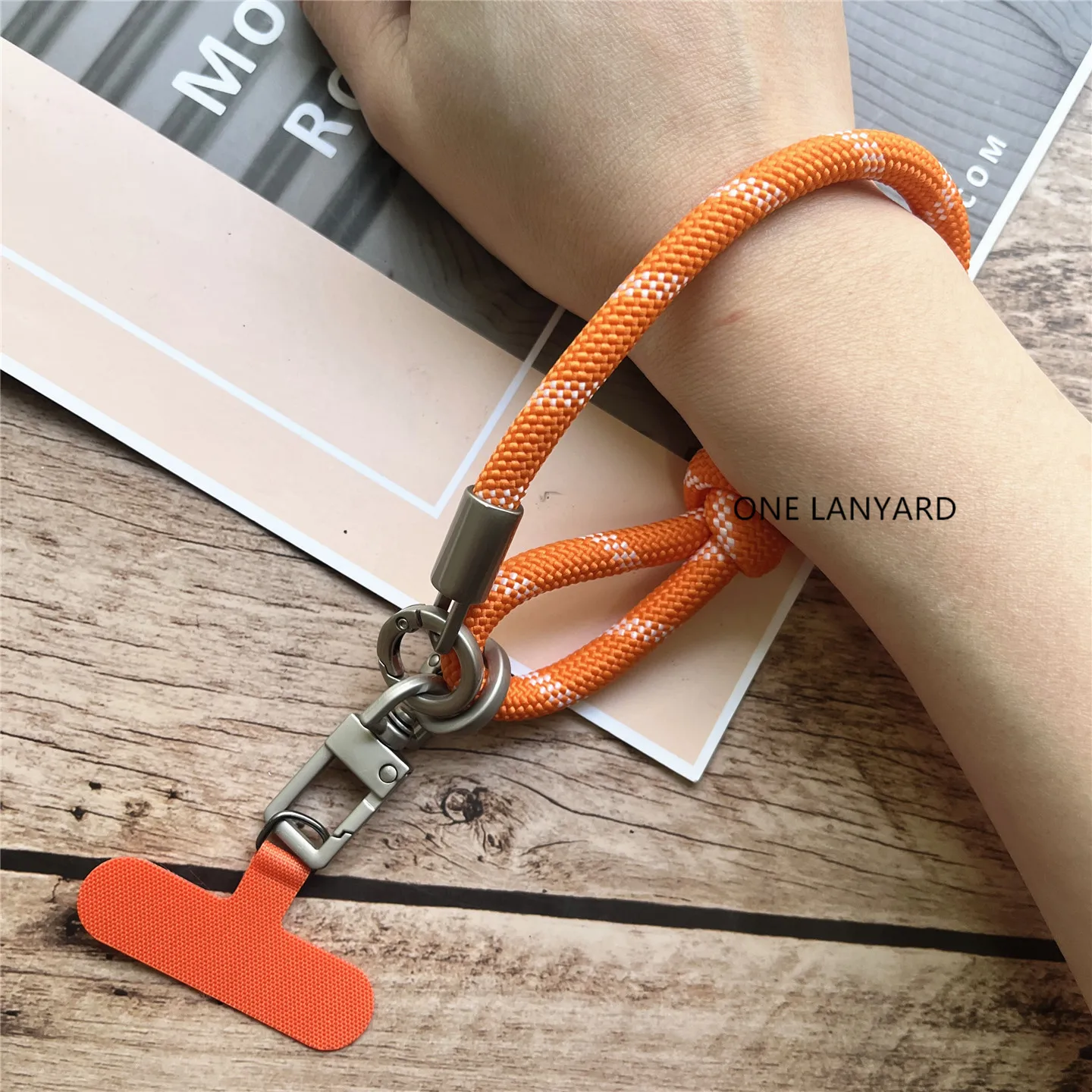 Premium Heavy Metal Lanyard Keychain with Anti-Loss Wrist Strap and Patch Charm