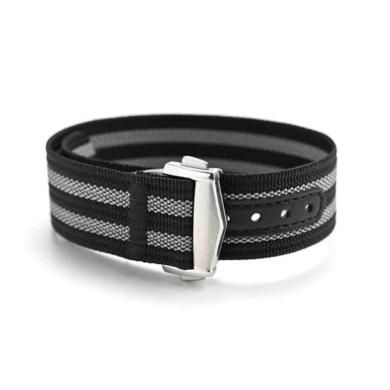 Premium Nylon NATO Watch Strap with Sport Folding Clasp - Canvas Belt in 20mm/22mm Sizes