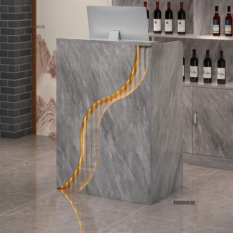 Nordic Mini Reception Desks Office Furniture Small Cashier Desk Simple Hair Salon Beauty Salon Counter Front Desk Bar Table S