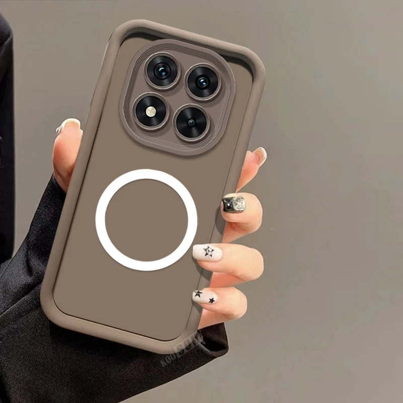 Solid Color Magnetic Attraction Anti-Drop Silicone Phone Case