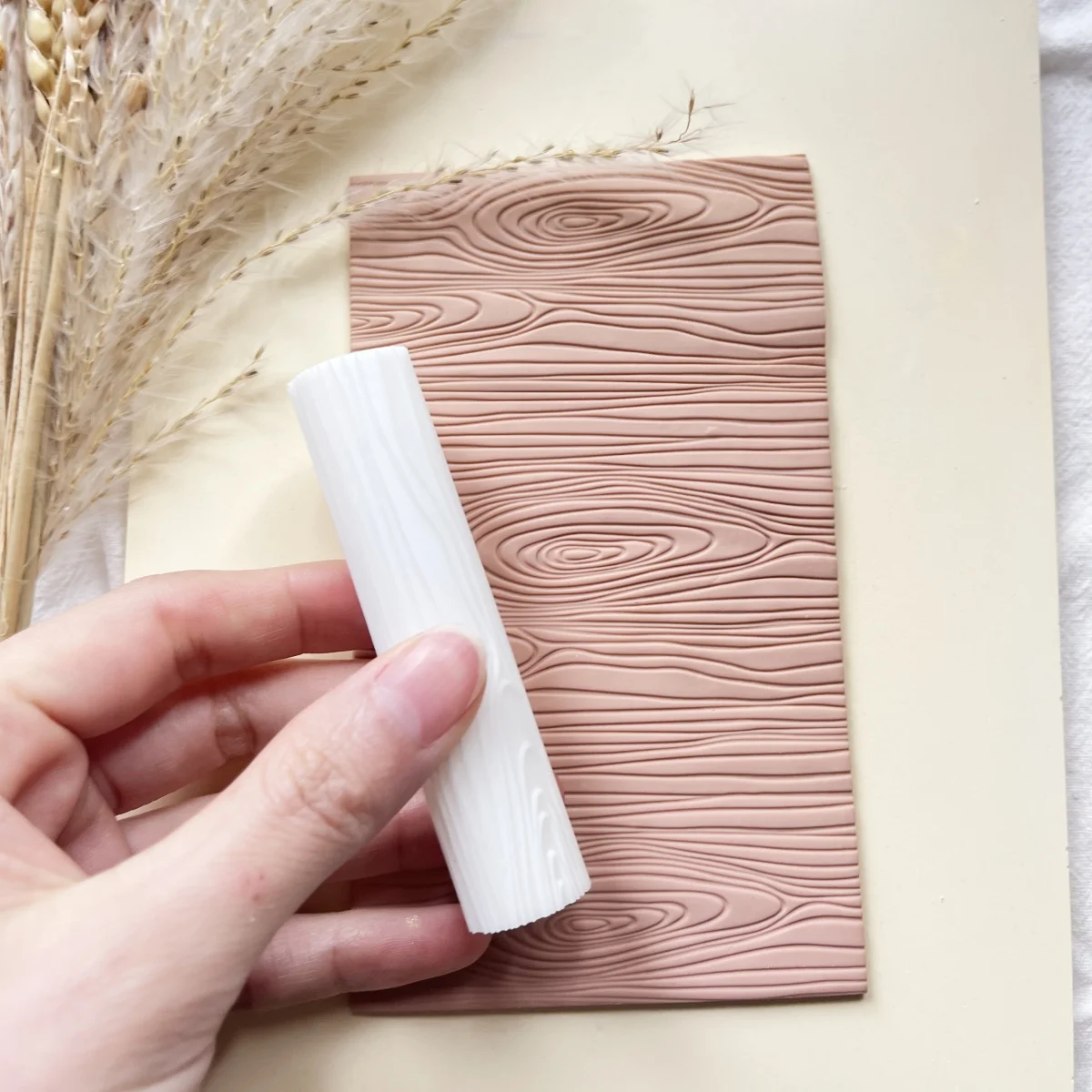 Wood Texture Roller Polymer Clay Tools⎥Hand Roller⎥Clay Texture Tool⎥Jewellery Tools⎥Floral Texture⎥Botanical