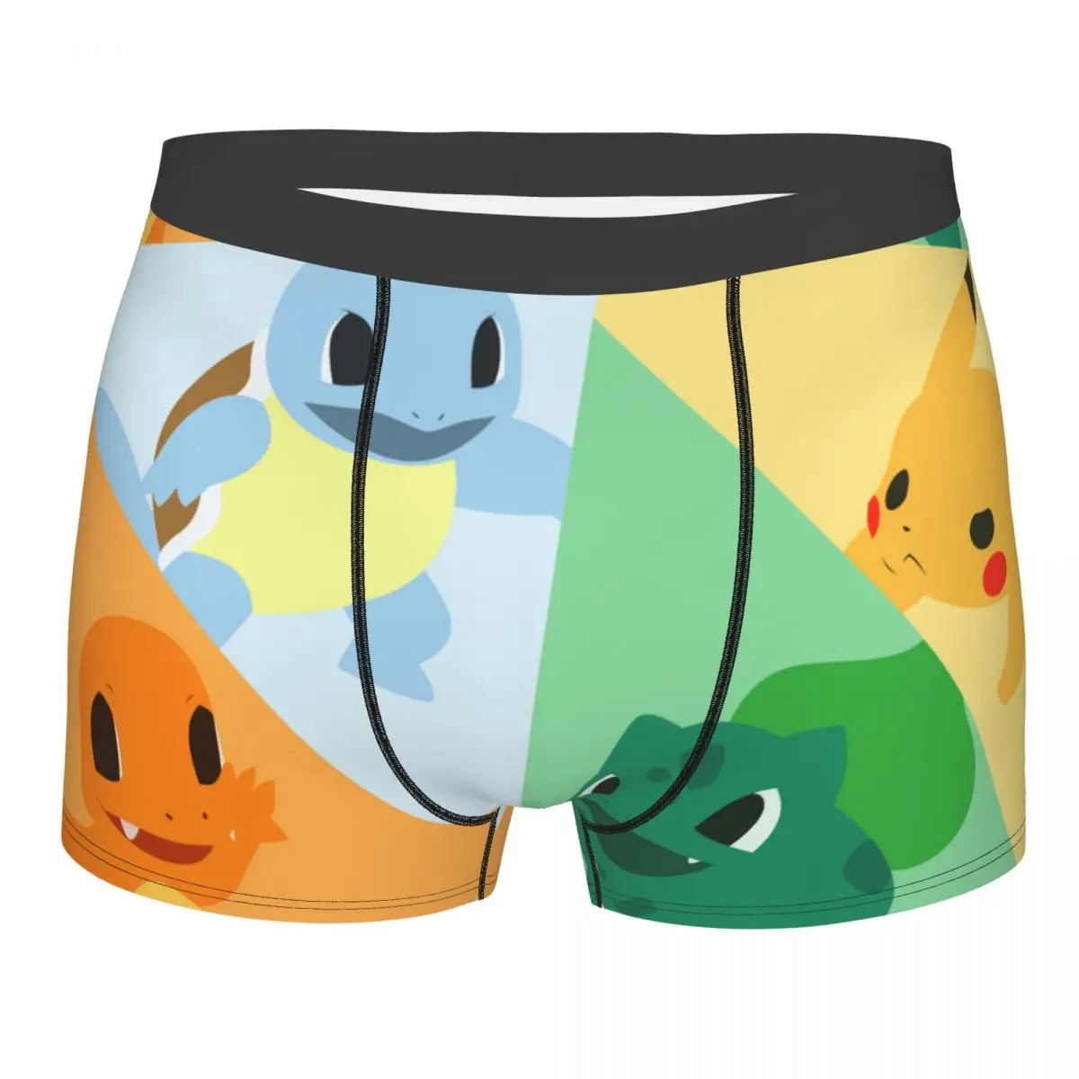 

Man Cute Cartoon Bokemon Anime Plaid Underwear Funny Boxer Shorts Panties Male Soft Underpants S-XXL