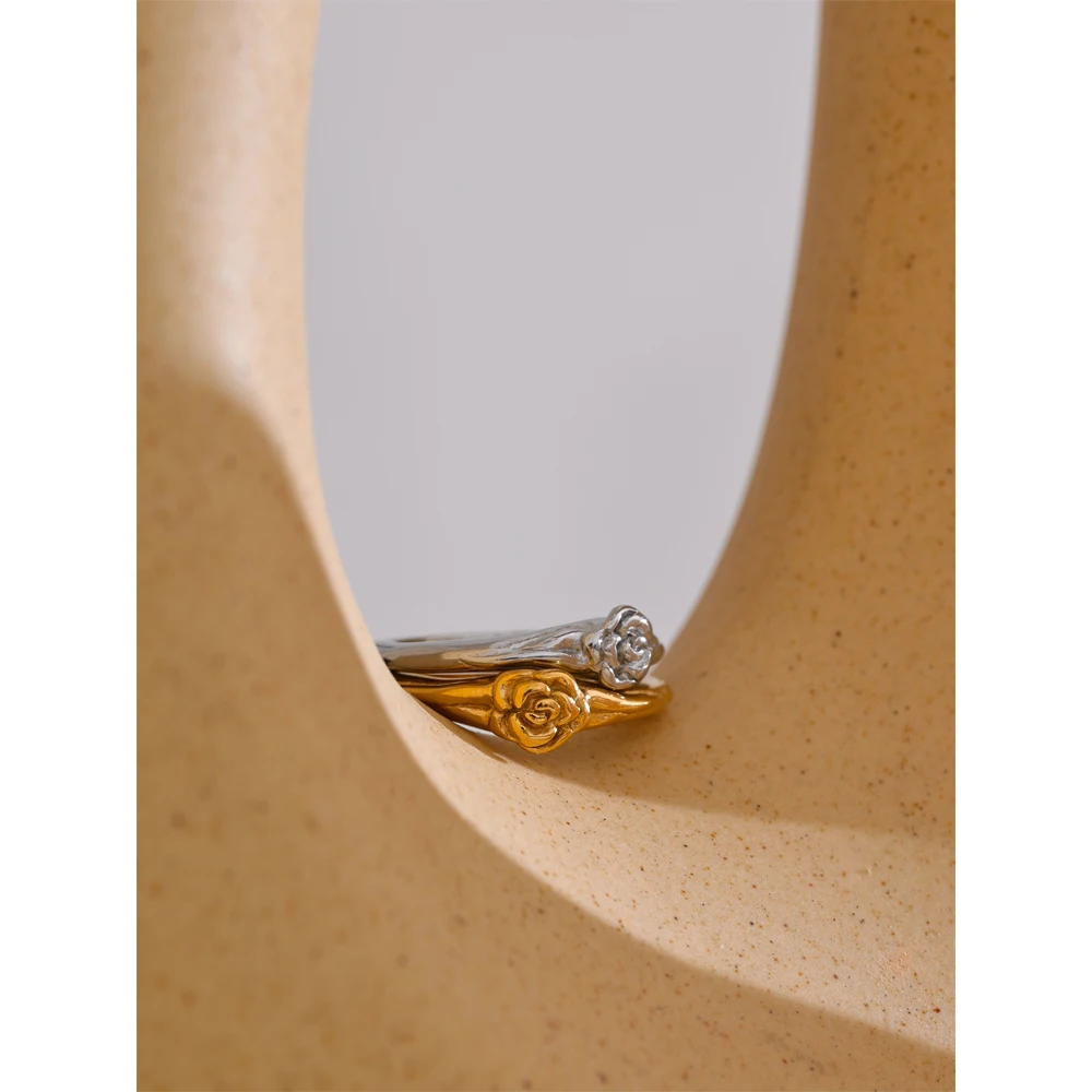 Yhpup Stainless Steel Women Ring Jewelry Accessories