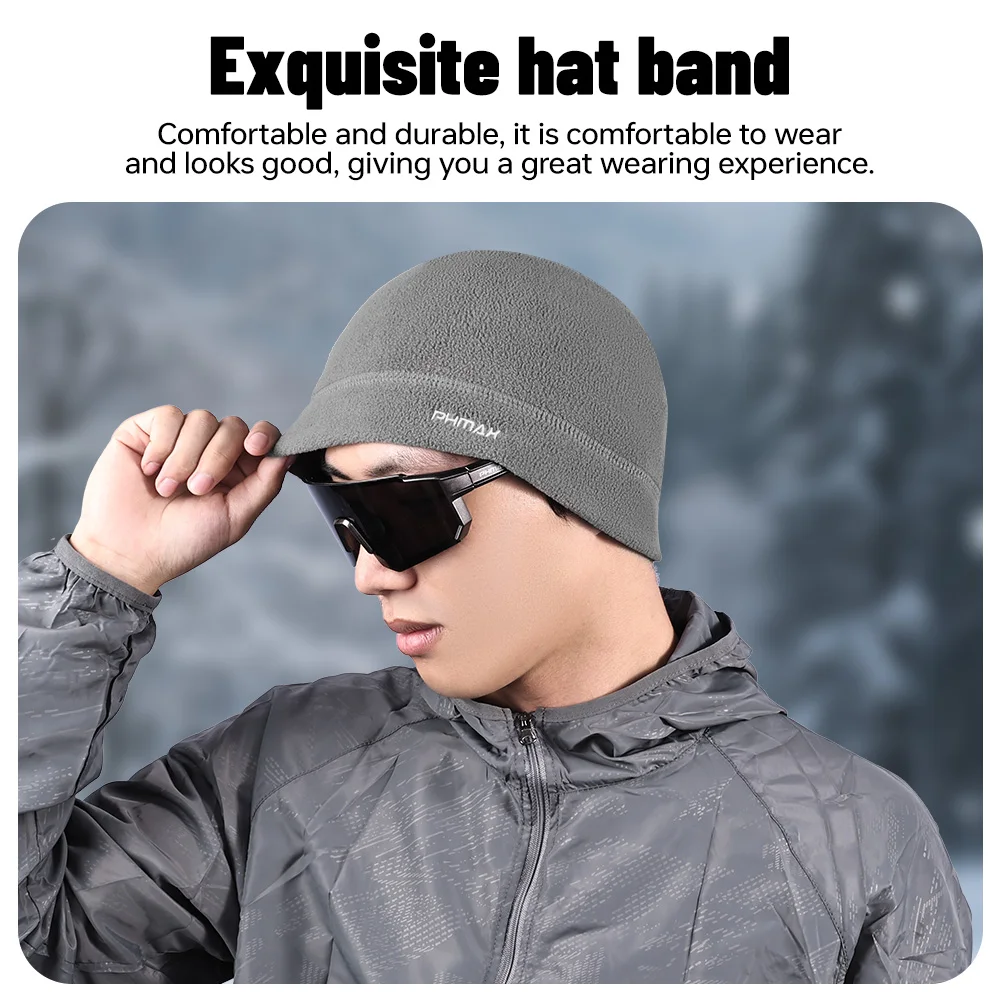 Winter Hat PHMAX Fleece Winter Hat Cycling Warmer Running hat Hunting men's caps MBT Bicycle Windproof Outdoor Hiking Balaclava Women's hat
