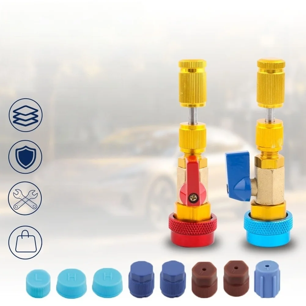 Brass Valve Extractor R134a Valve Core Tool For AC Valve Replacement Quick Release Design Compact Storage Case