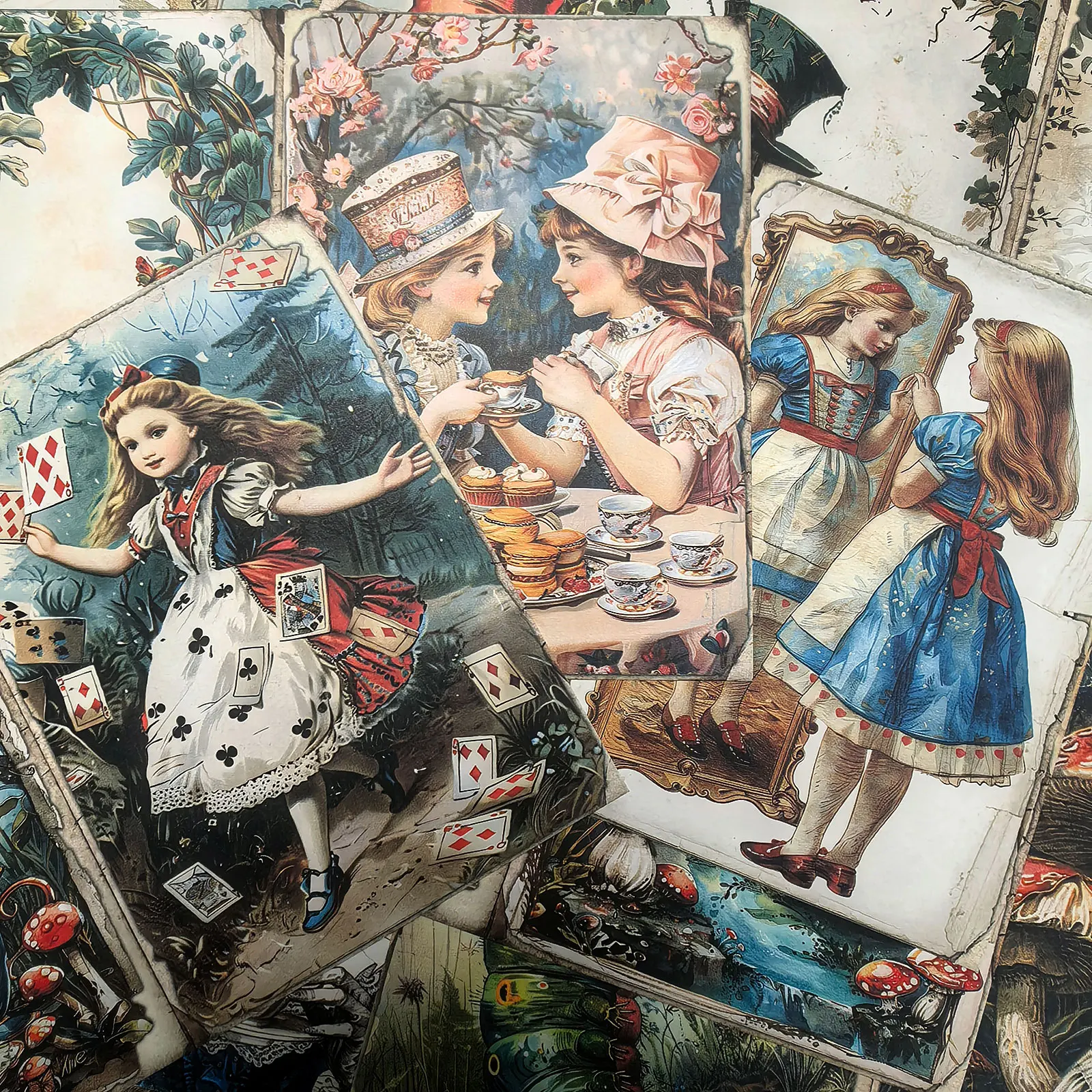 A5 Size Wonderland Mushroom Castle Princess Rabbit Junk Diary Magazine Scrapbooking 14Sheets Viguscraft