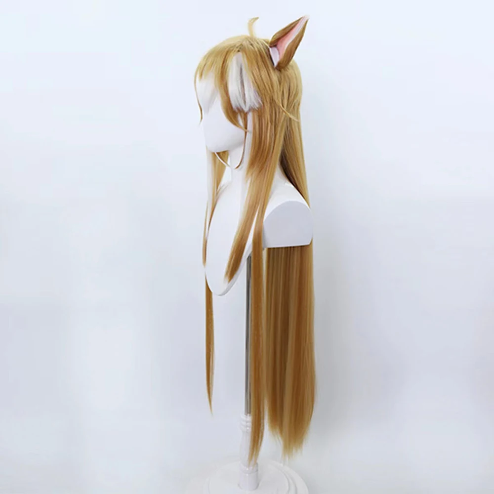 Genshin Impact ̽  ڽ  ׶Ʈ ռ  Ӹī Gorou Cosplay Wig With Plush ears