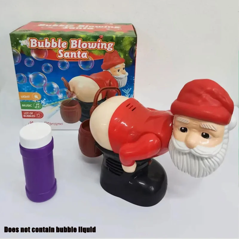 New Electric Santa Claus Bubbles Machine Blowing Bubbles Music Light Entertainment Toy Prank Funny Ornament Christmas Gifts 4