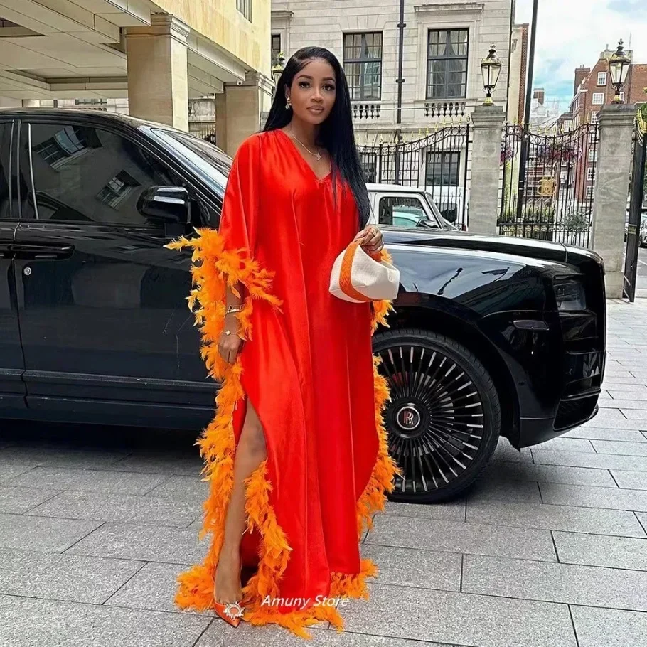 Fashion Feather Rayon Gala Dress Woman African Dresses for Woman Part Dresses for Women Women's Evening Clothing