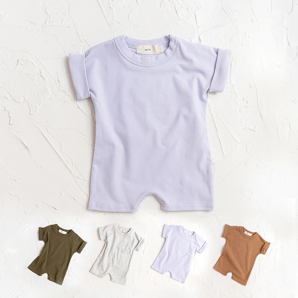 Advanced version!Baby Boy Basic Romper Summer Baby Girls Wear Infant Bebe Short Sleeve Jumpsuit Ribbed Clothes Outfits Playsuit 1