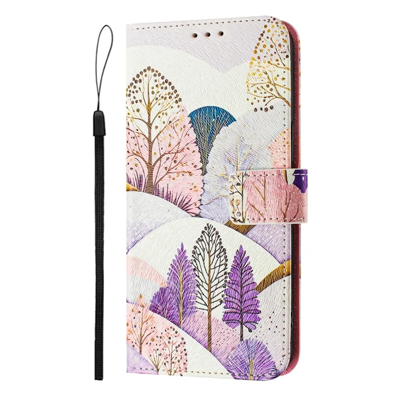 Stylish Painted Leather Wallet Phone Case Cover