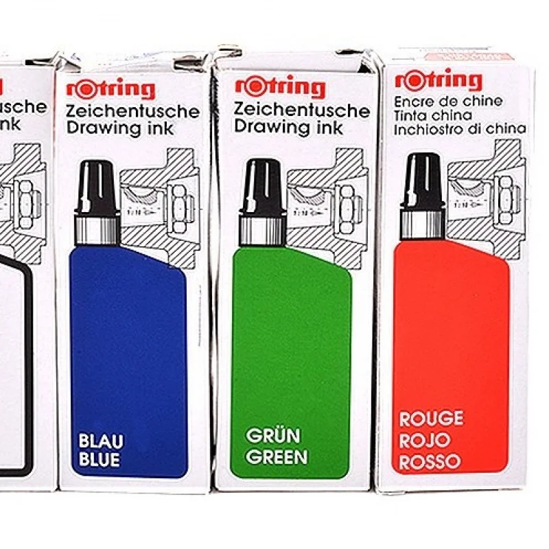 Technical Drawing Pen 1 Bottle rOtring Isograph 23 ml Liquid Ink Black/red/blue High Opacity Ink Excellent Adhesion