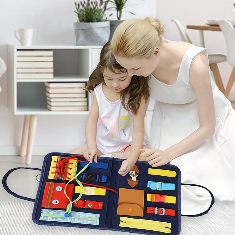 Kinder Montessoris Spielzeug Baby Beschäftigt Bord Ausbildung Wesentliche Pädagogisches Sensorischen Bord Für Kleinkinder Ntelligence Entwicklung