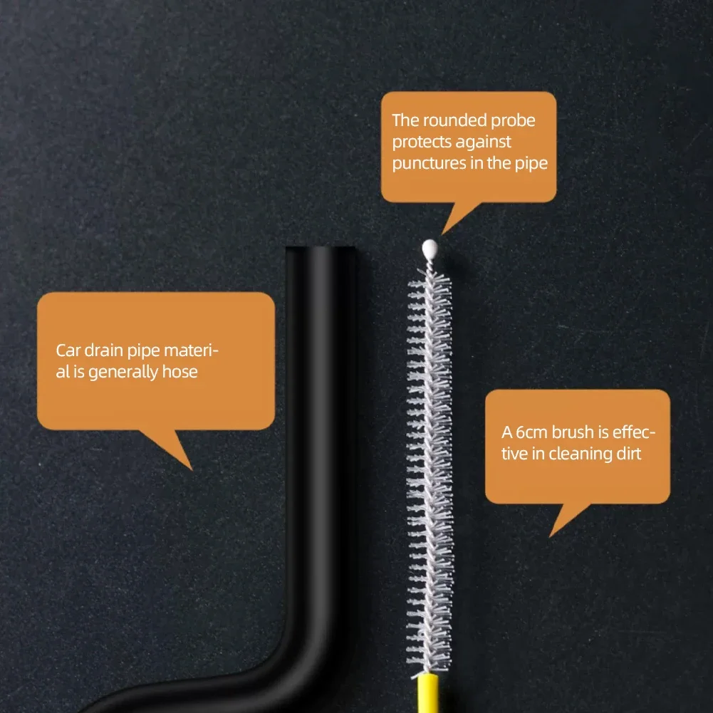 Description Picture 4 of item230CM Spiral Cleaning Brush Drain Cleaner Car Drain Dredge Cleaning Scrub Brush Auto Sunroof Long Hoses Detailing Cleaning Tool