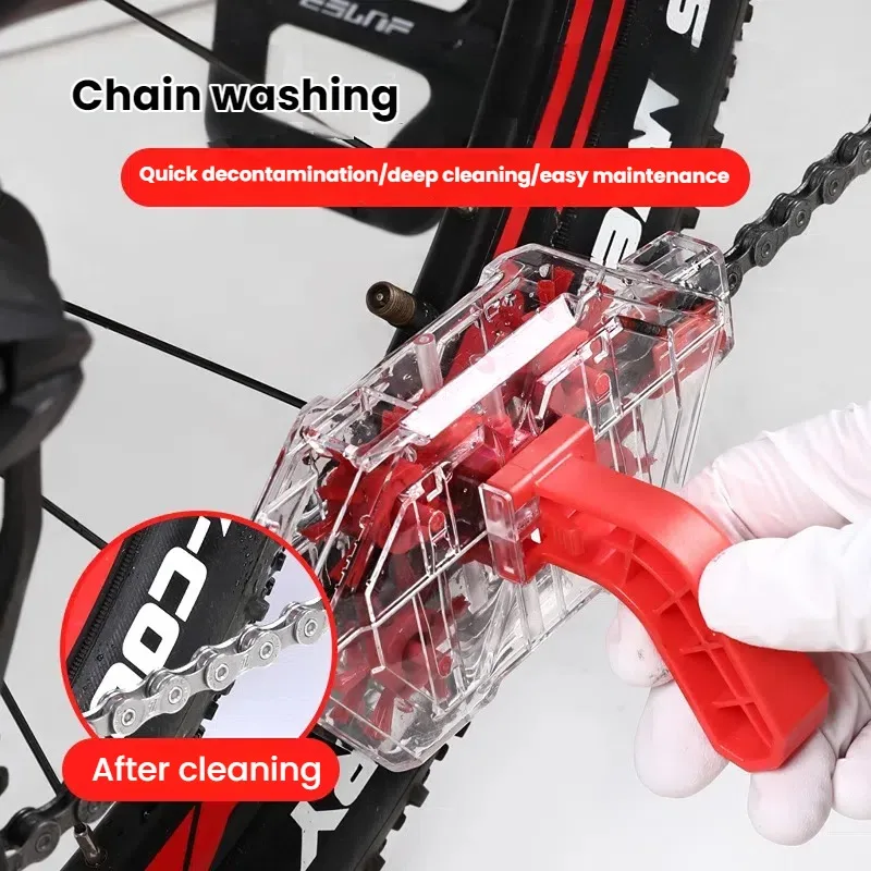 Bicycle Chain Cleaner Mountain Road Bike Transparent Visualization Immersion Chain Cleaner Oil Pollution Cleaning Tool
