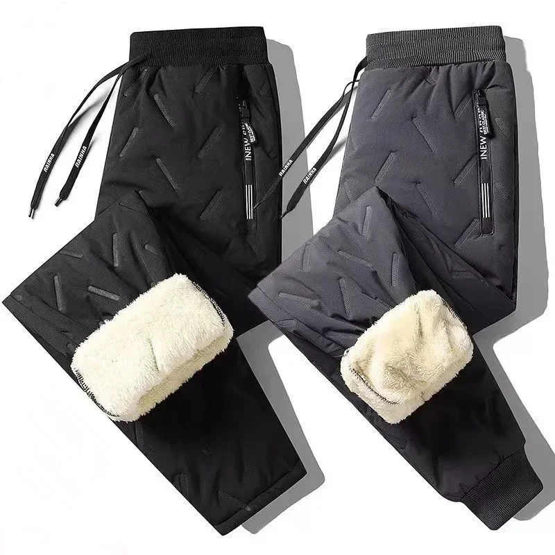 Men's Fleece Cotton Plush Pants Joggers Casual Winter Lambswool Warm Thicked Sweatpants Male Oversized Plus Size Trousers L-5XL men trousers