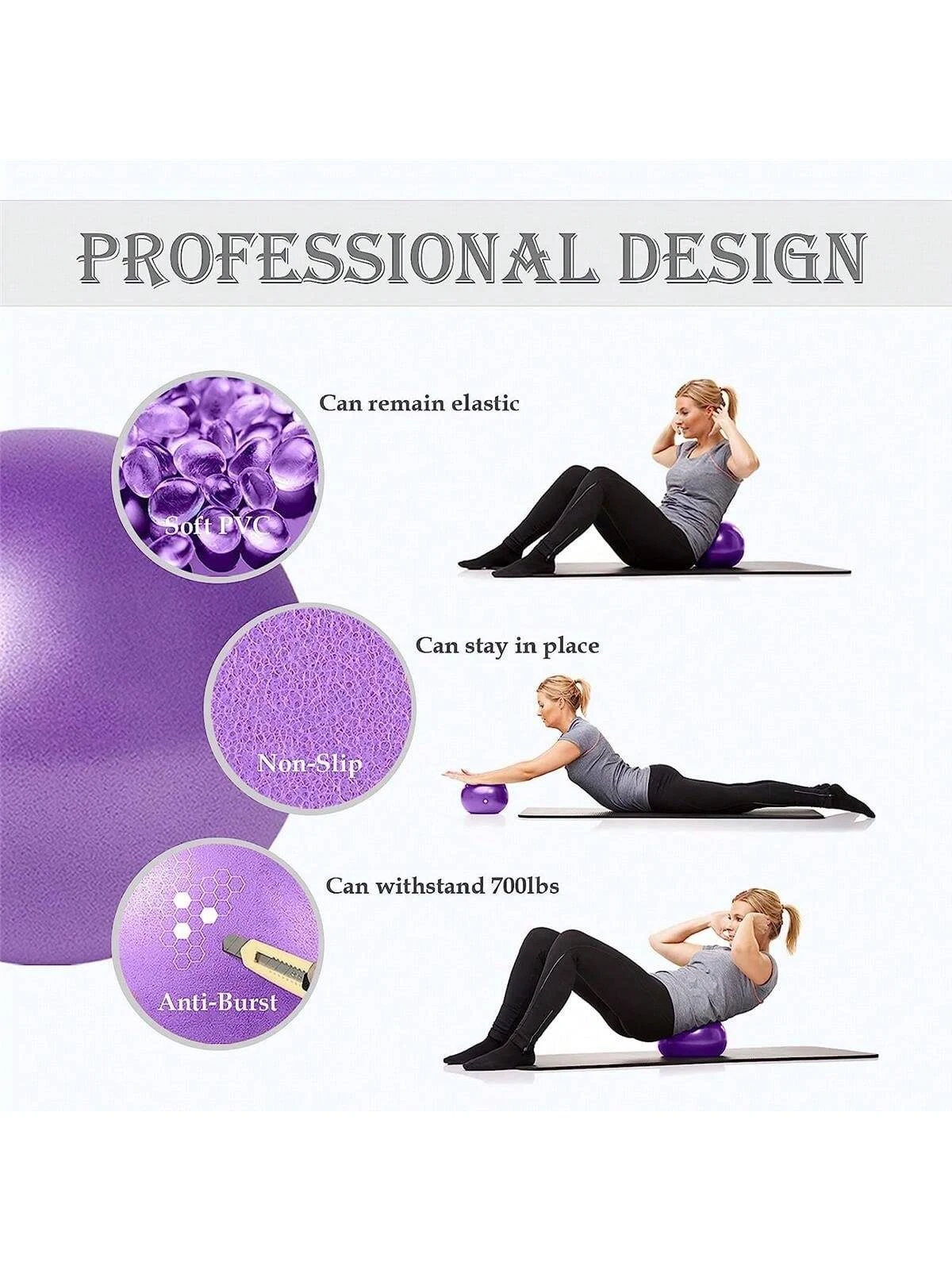 Small Pilates Ball Mini Workout Ball Core 9 Inch Small Exercise Mini Bender Pilates Yoga Workout