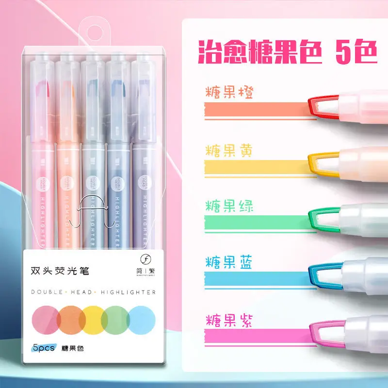 12colors Highlighters Marker Pens Set Midliners Cute Pens Stationery Kawaii  Pens For School Supplies Hihlight Y Bronceadores - Highlighters - AliExpress