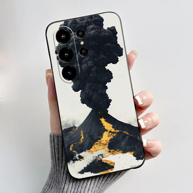 Anti-Scratch Black Cat Pattern Soft Phone Case