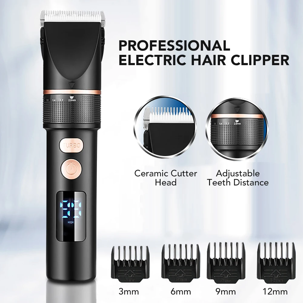 Máquina de Cortar Elétrico sem Fio Máquina com Pentes Cabelo Profissional Recarregável Aparador Barba Corte Barbeiro 6 Computers & Electronics