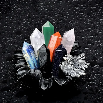 Healing Crystal Wands With Gift Box Amethyst Rose Clear Quartz Tiger Eye Chakra Stones Decor For Home Desk Office 10