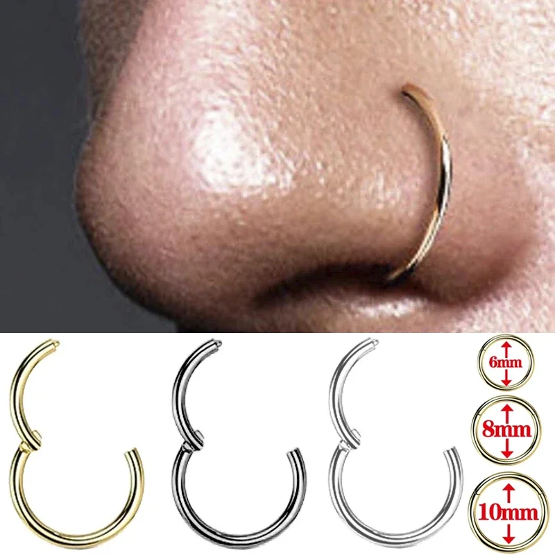 3pcs Round Shaped Fake Nose Ring Hoop Septum Rings Stainless Steel Nose Fake Piercing Oreja Pircing Jewelry Ring Piercing nose rings piercing jewelry body piercing jewelry body jewelry